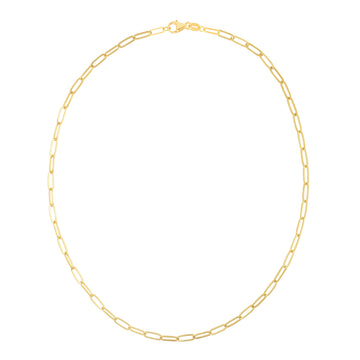 14K Yellow Gold 3.5mm Paperclip 18 Chain Necklace